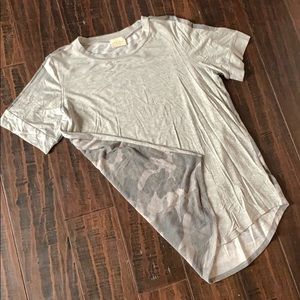 NWOT! Gray shirt women’s shirt with a cami back